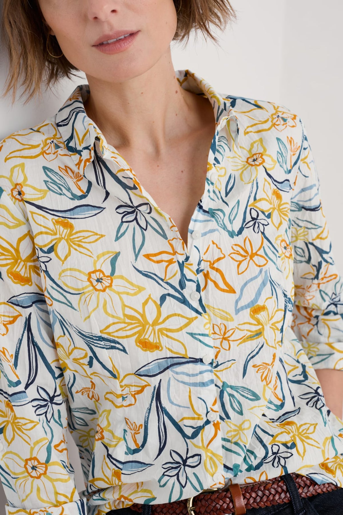 Seasalt Cornwall - ‘Larissa’ Shirt - Painted Daffodil Chalk