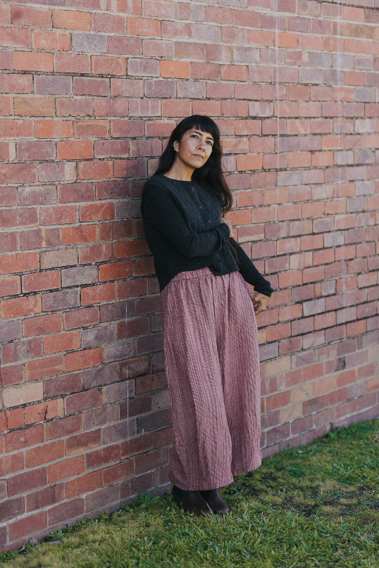 Montaigne - Eadie - Linen Pants in Fine - Houndstooth