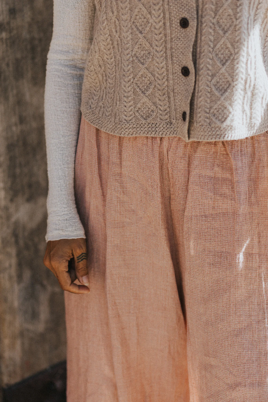 Montaigne - Eadie - Linen Pants in Fine - Houndstooth