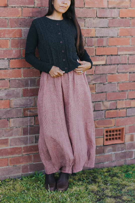 Montaigne - Eadie - Linen Pants in Fine - Houndstooth