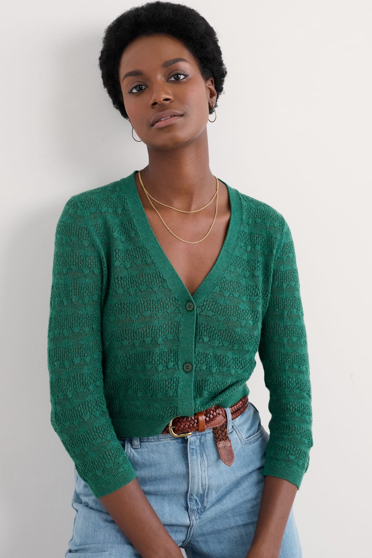Seasalt Cornwall - ‘Sweet Day’ Cotton Cardigan - Pine Shoots