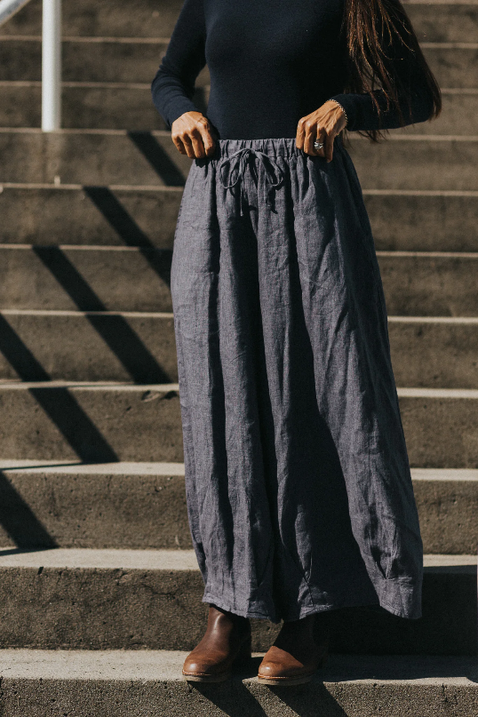Montaigne - Eadie - French Linen Pants with Drawstring