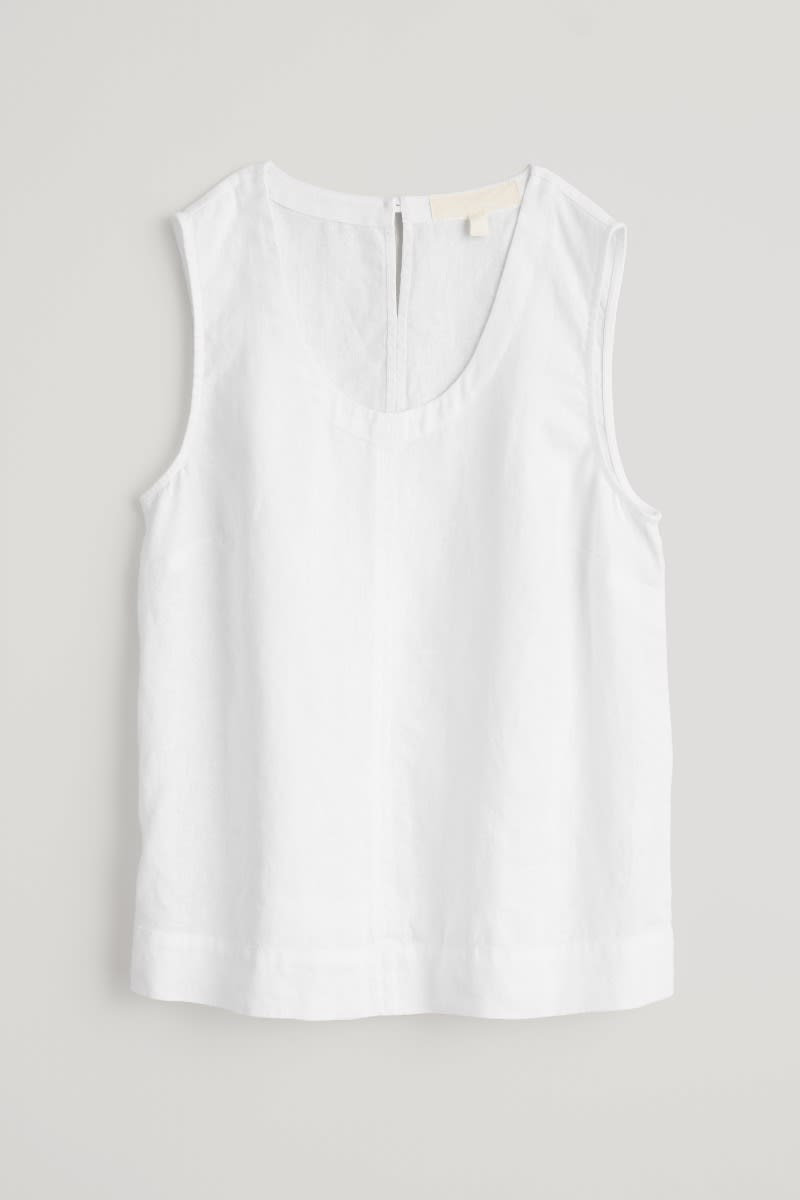 Seasalt Cornwall - ‘Lighthouse Station’ Linen Vest - Chalk