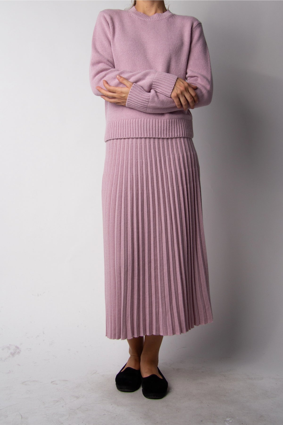 Italian ‘Rehana’ Cashmere Merino Mix Pleated Skirt - Various Colours