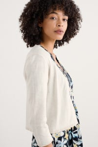 Seasalt Cornwall - ‘Vanessa’ Knitted Cardigan in GOTS  Certified Organic Cotton - Chalk