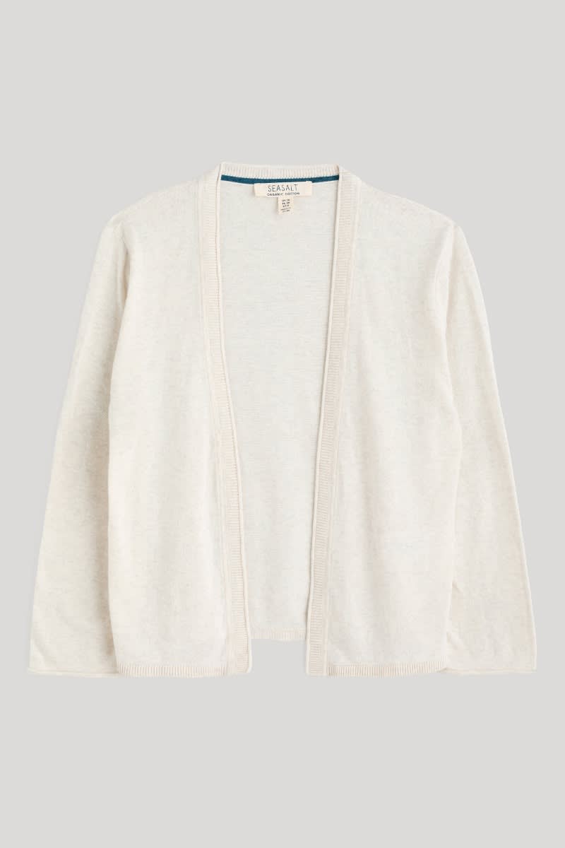 Seasalt Cornwall - ‘Vanessa’ Knitted Cardigan in GOTS  Certified Organic Cotton - Chalk