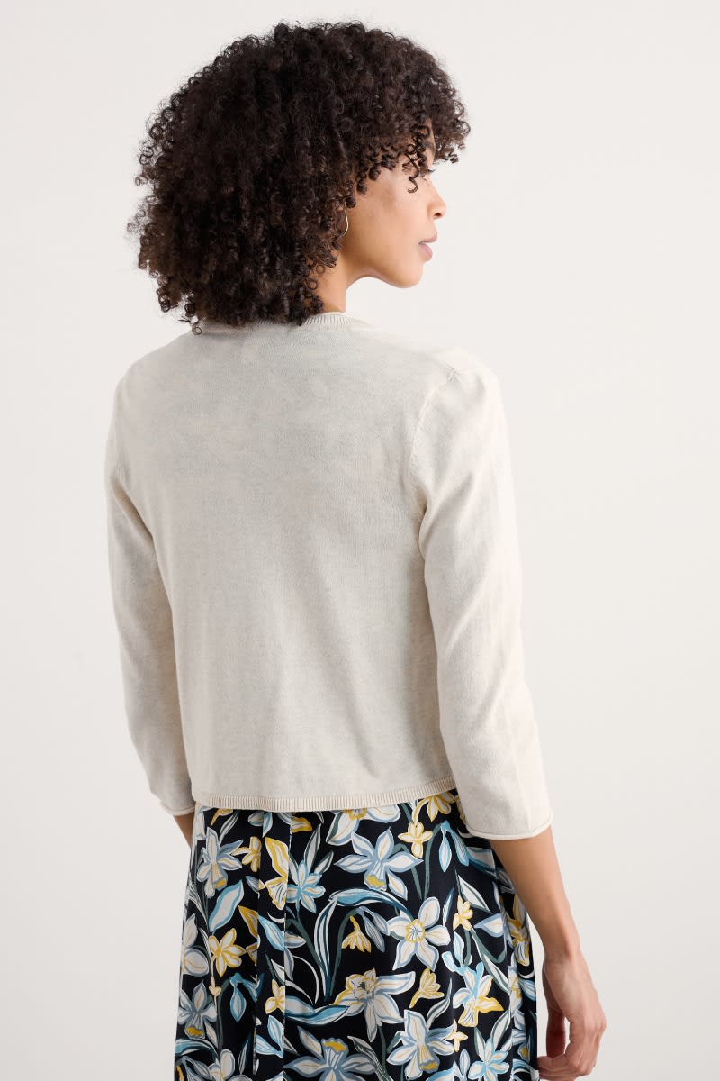 Seasalt Cornwall - ‘Vanessa’ Knitted Cardigan in GOTS  Certified Organic Cotton - Chalk