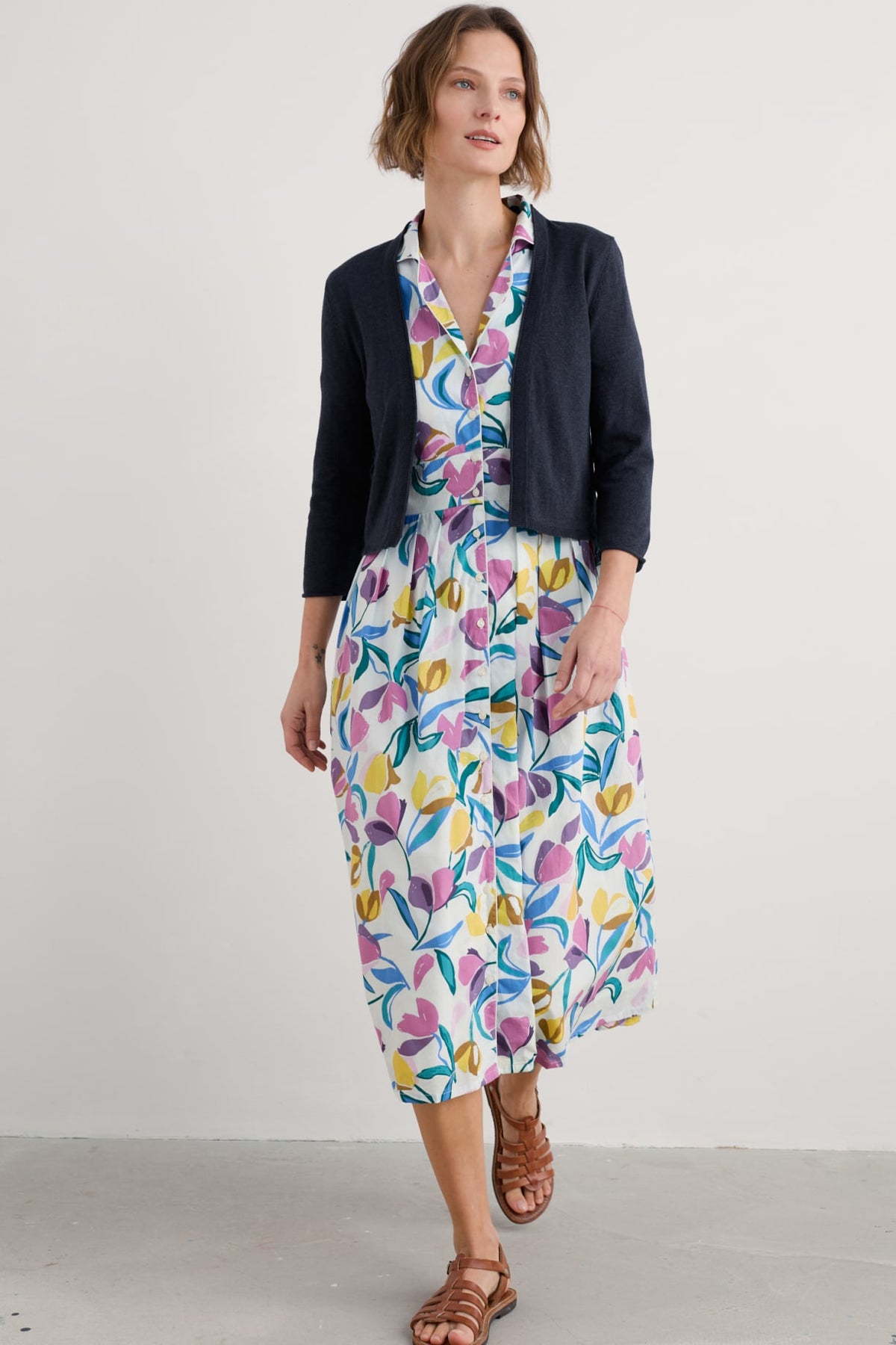 Seasalt Cornwall - ‘Vanessa’ Knitted Cardigan in GOTS  Certified Organic Cotton - Maritime
