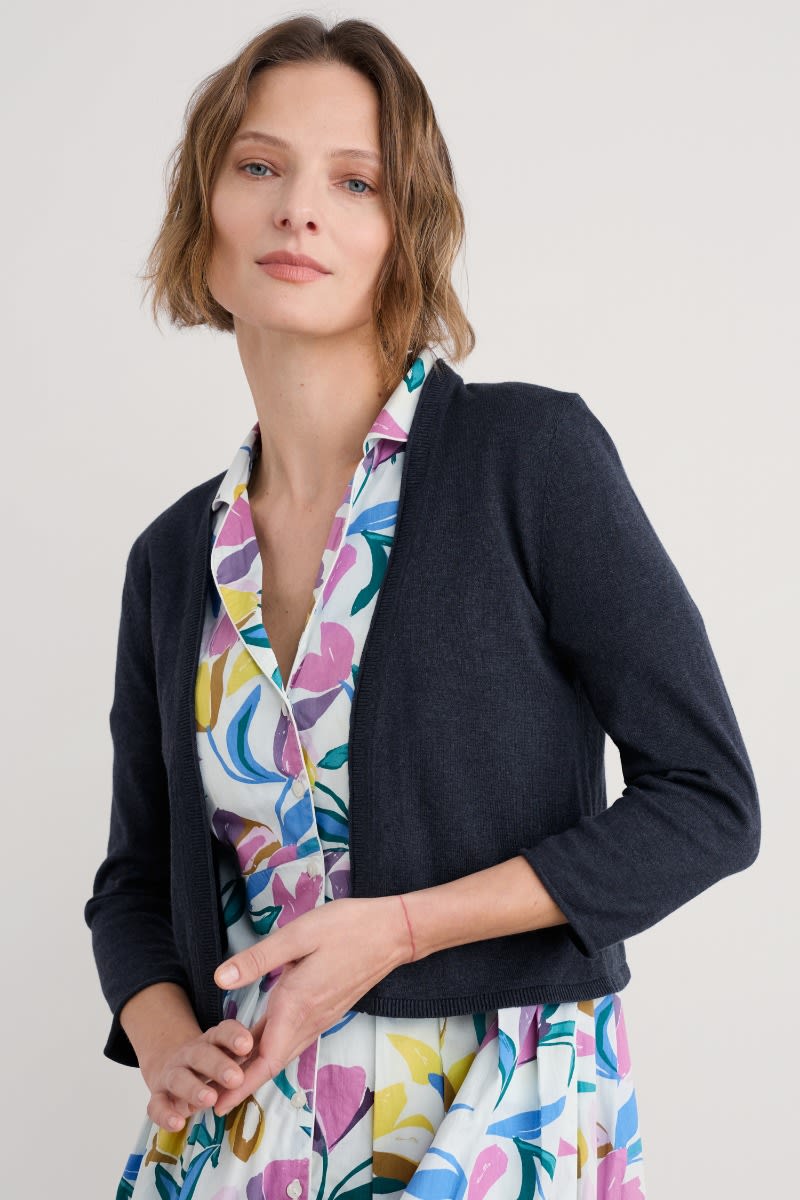 Seasalt Cornwall - ‘Vanessa’ Knitted Cardigan in GOTS  Certified Organic Cotton - Maritime