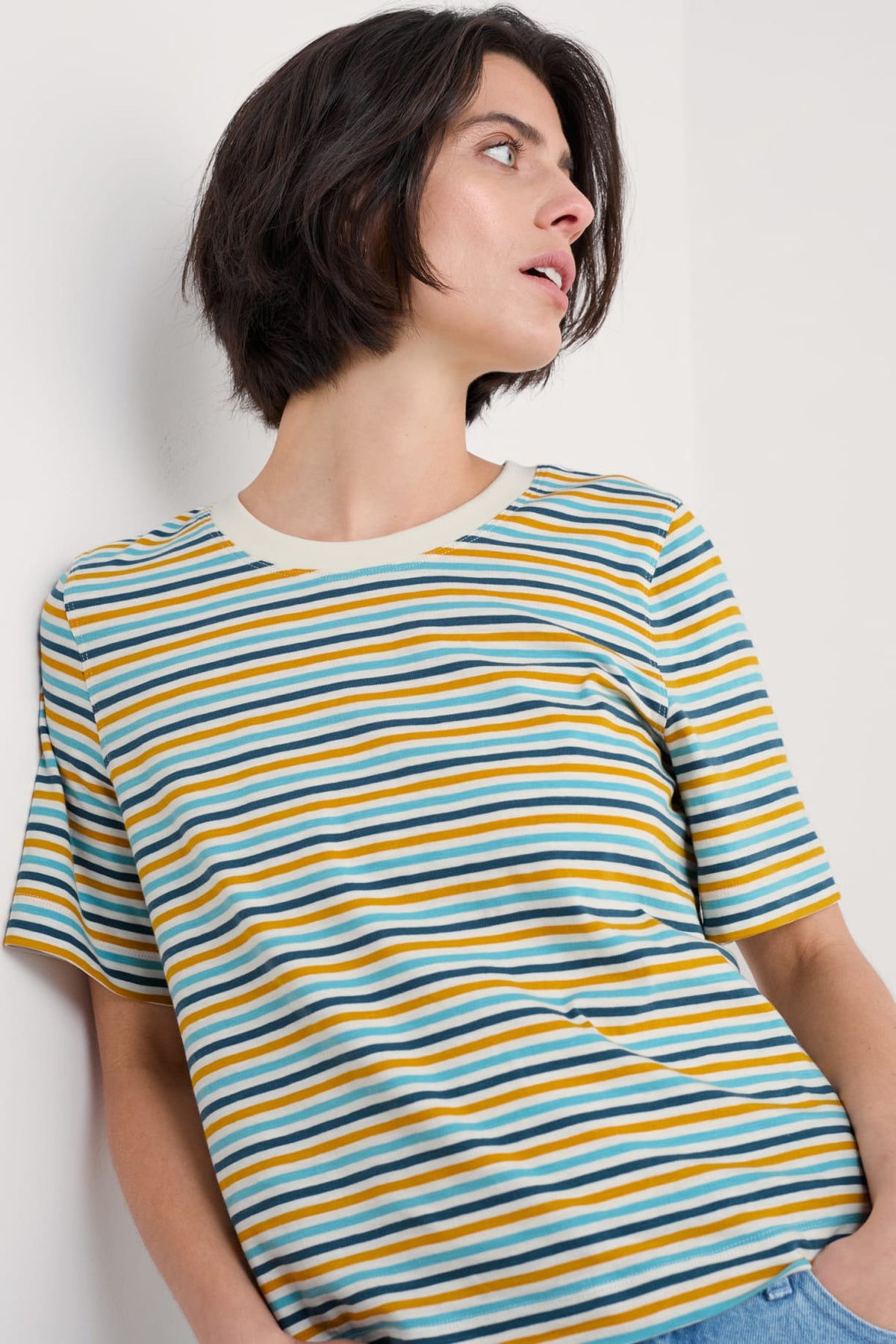 Seasalt Cornwall - Copseland T-Shirt in GOTS Certified Organic Cotton Jersey - Pellitras Tumeric