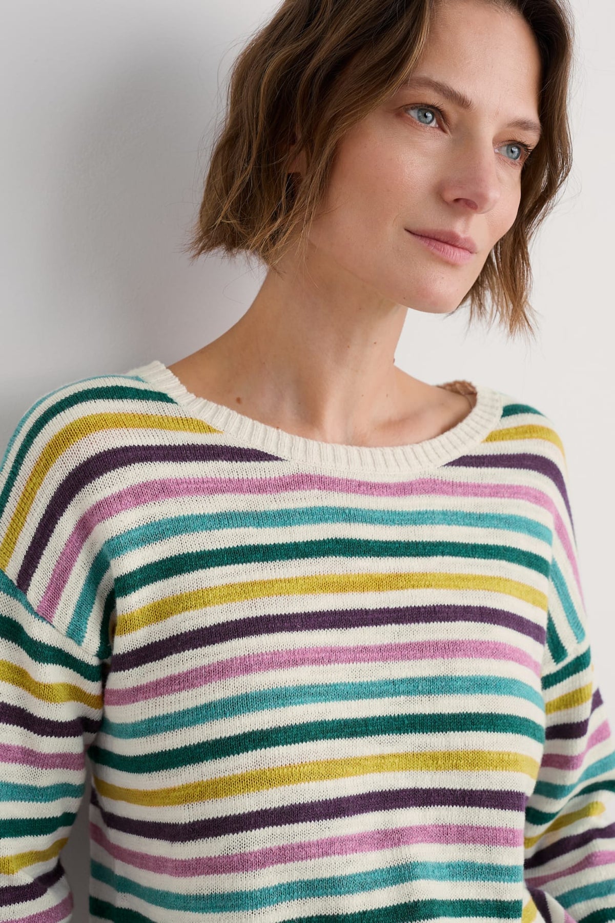 Seasalt Cornwall - ‘Knavock’ Striped Jumper - Mini Cornish Orchid Multi