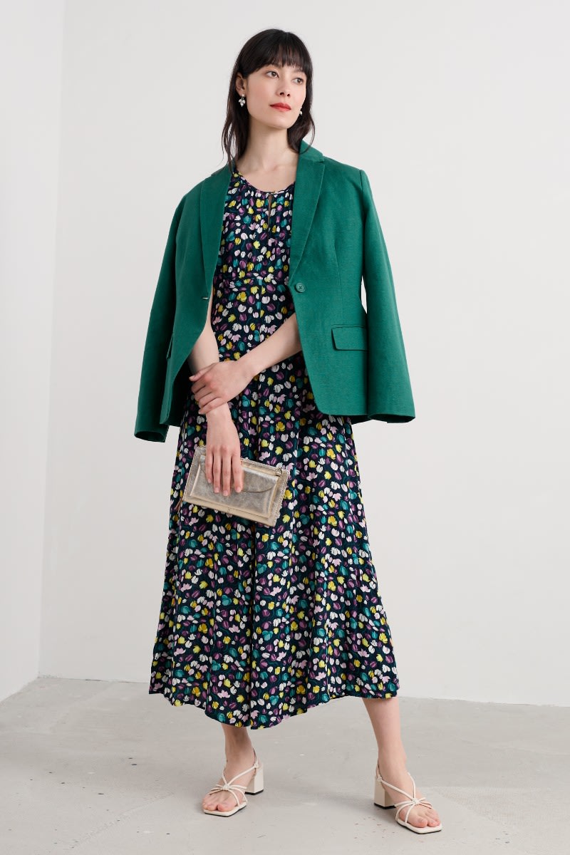 Seasalt Cornwall - ‘Erica’ Linen Blend Blazer - Pine Shoots