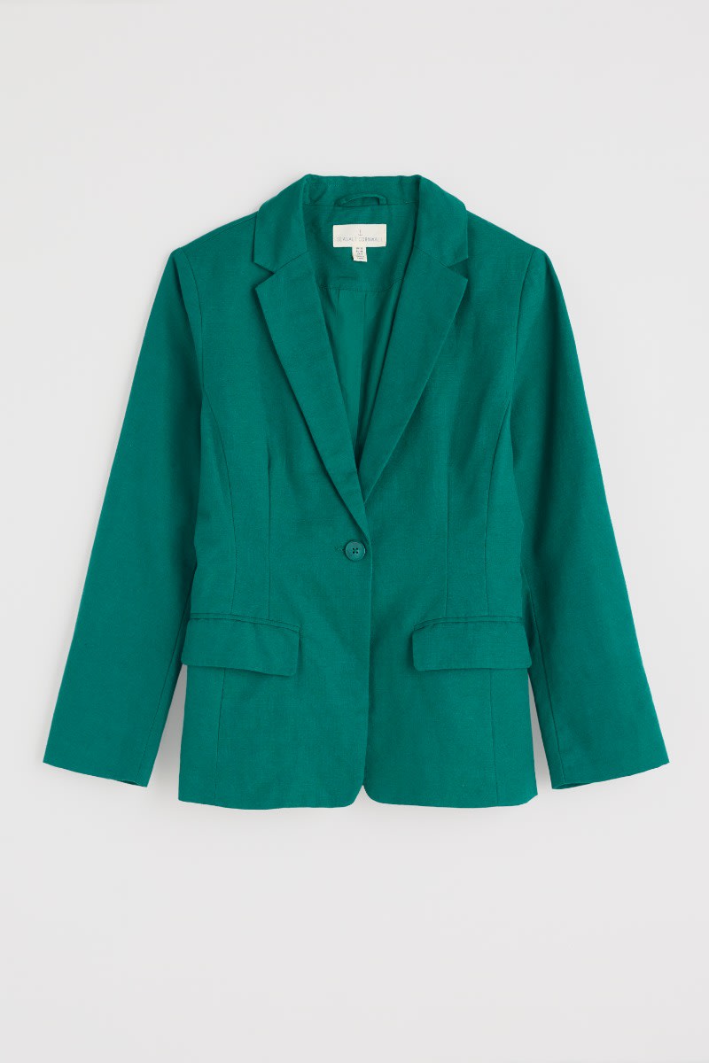 Seasalt Cornwall - ‘Erica’ Linen Blend Blazer - Pine Shoots