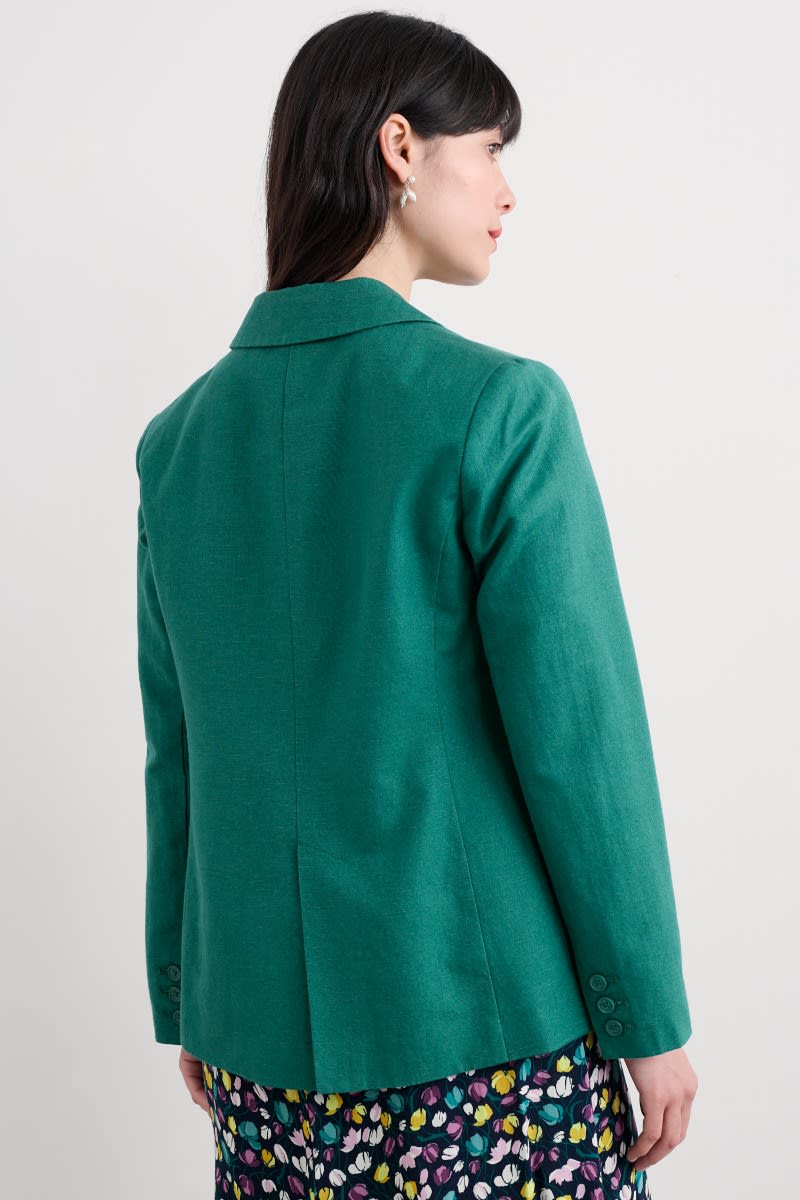 Seasalt Cornwall - ‘Erica’ Linen Blend Blazer - Pine Shoots