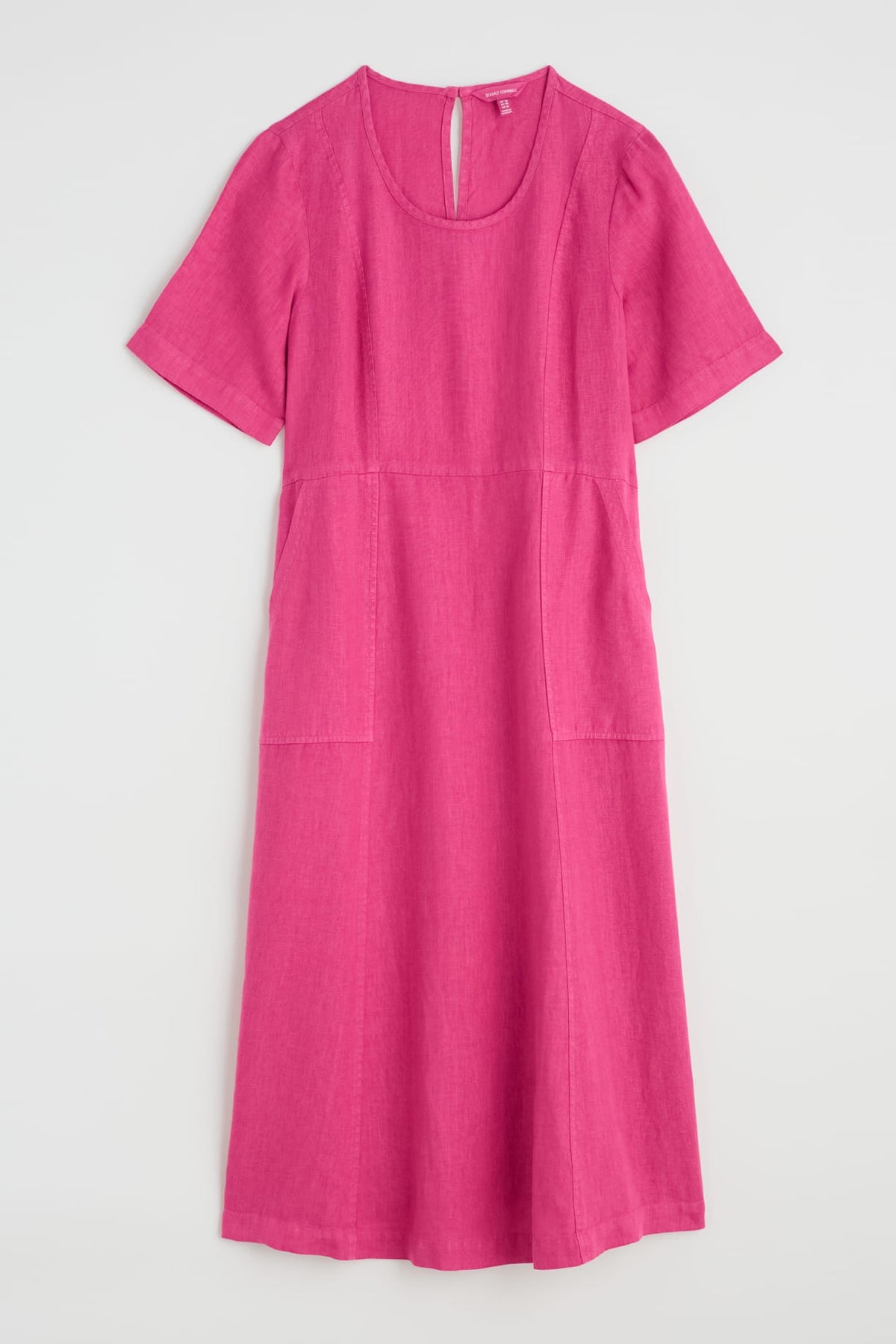 Seasalt Cornwall - ‘Grass Wave’ Linen Midi Dress - Tulip