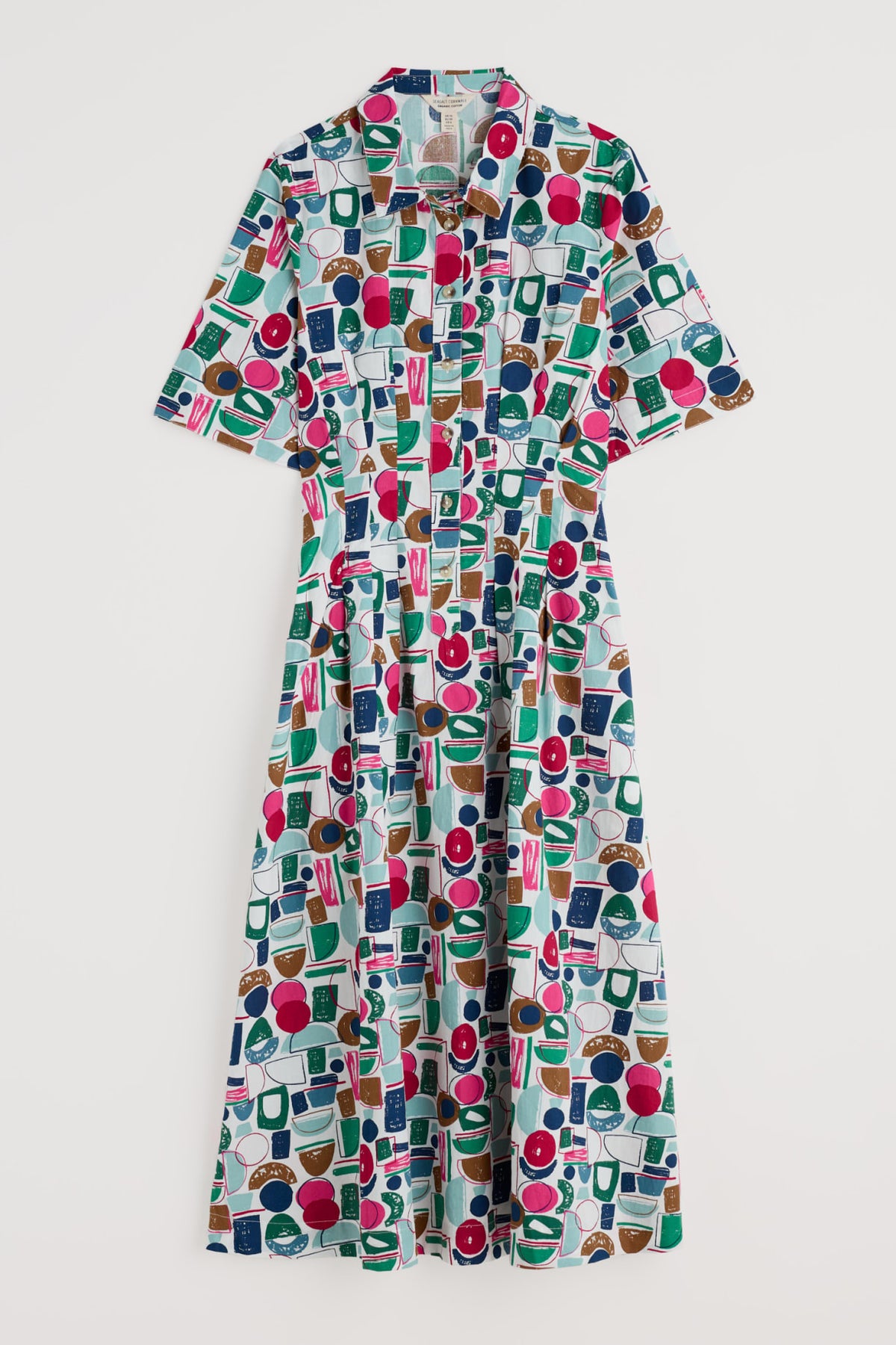 Seasalt Cornwall - ‘Wild Liquorice’ Shirt Dress in GOTS-Certified Organic Cotton - Studio Shapes Chalk