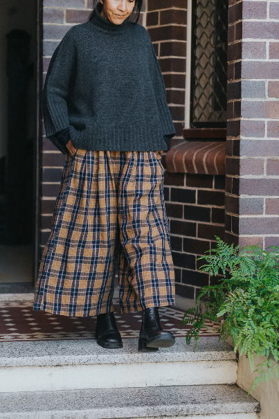 Blue Tweed Look