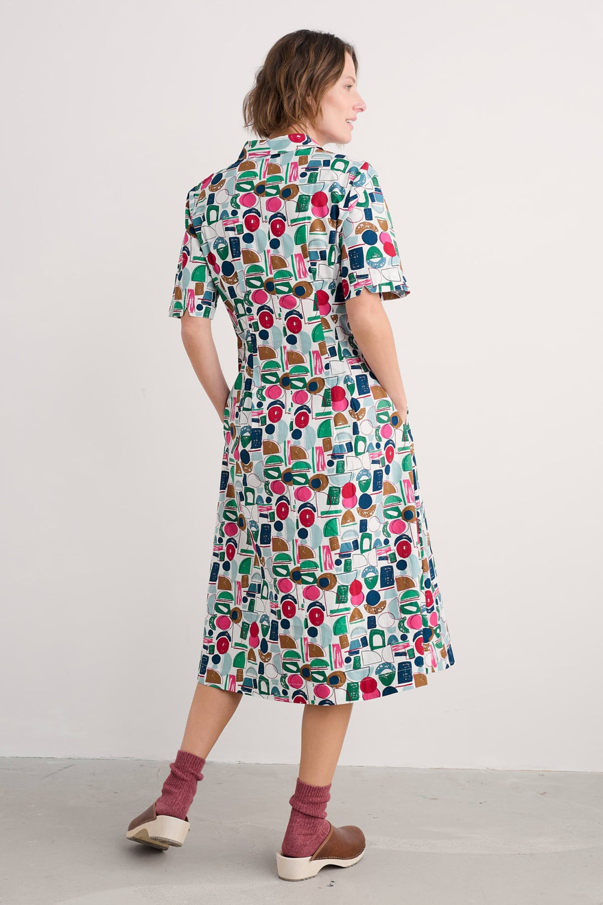 Seasalt Cornwall - ‘Wild Liquorice’ Shirt Dress in GOTS-Certified Organic Cotton - Studio Shapes Chalk