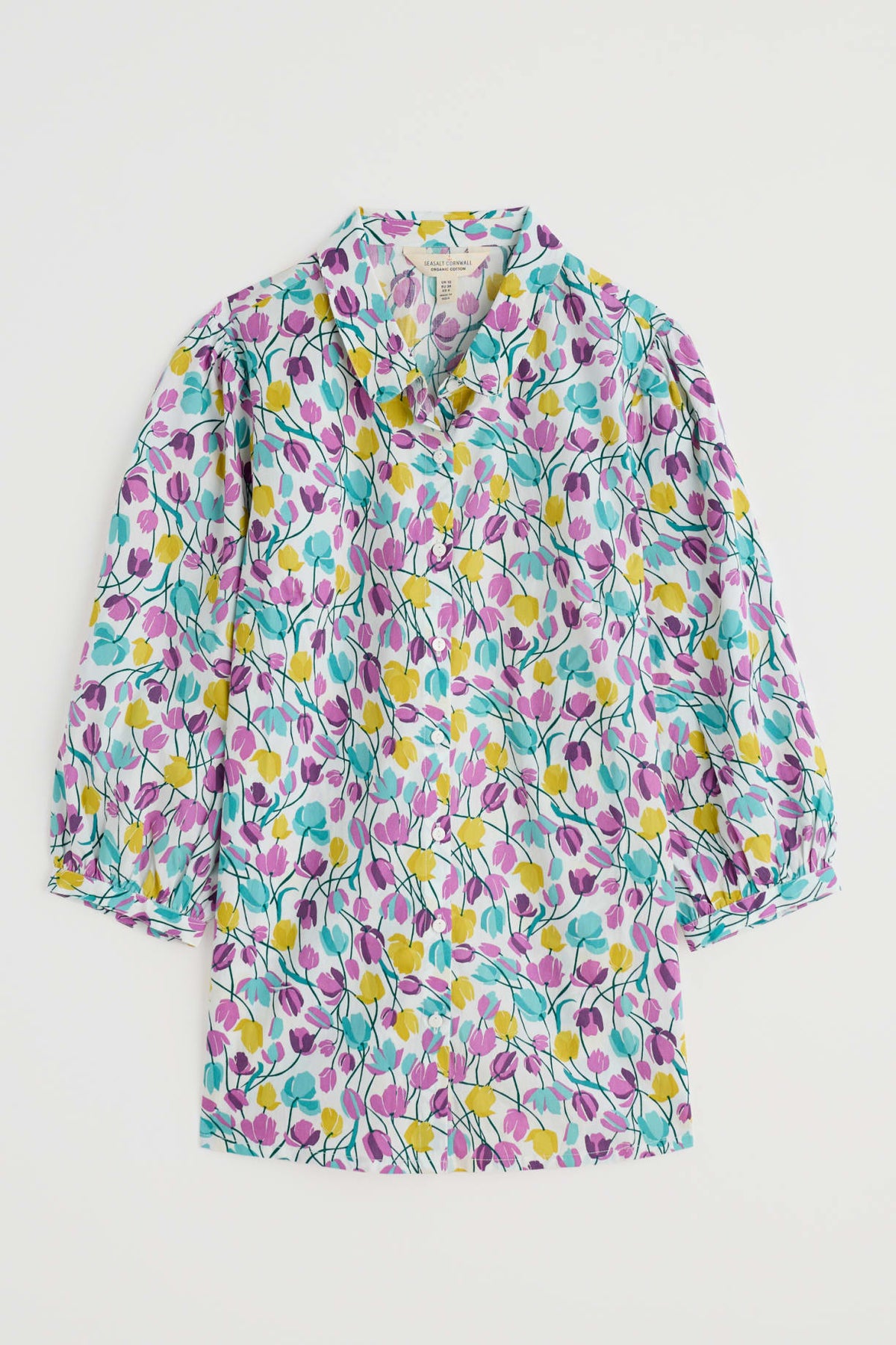 Seasalt Cornwall - ‘Hope Cottage’ Organic Cotton Blouse - Spring Tulips Chalk