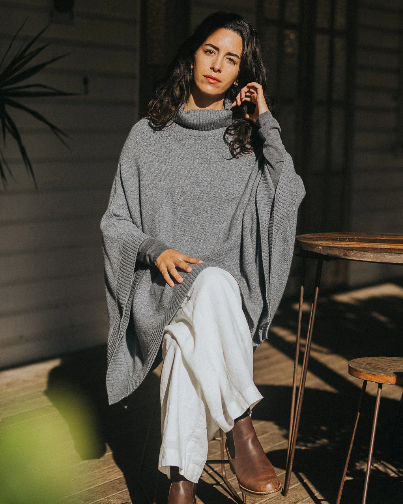 Montaigne - Agnès - 100% New Zealand Lambswool Poncho - 117