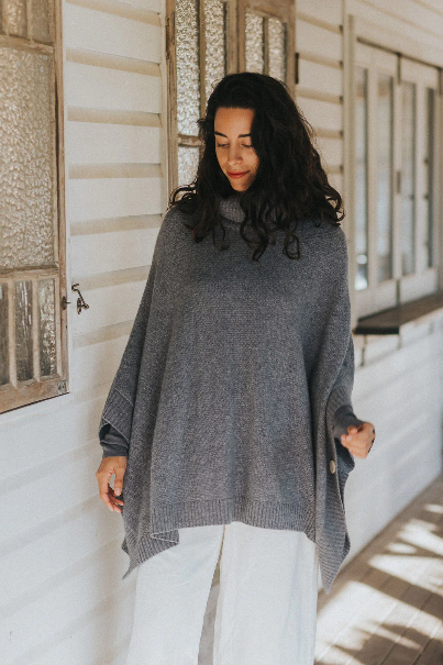 Montaigne - Agnès - 100% New Zealand Lambswool Poncho - 117