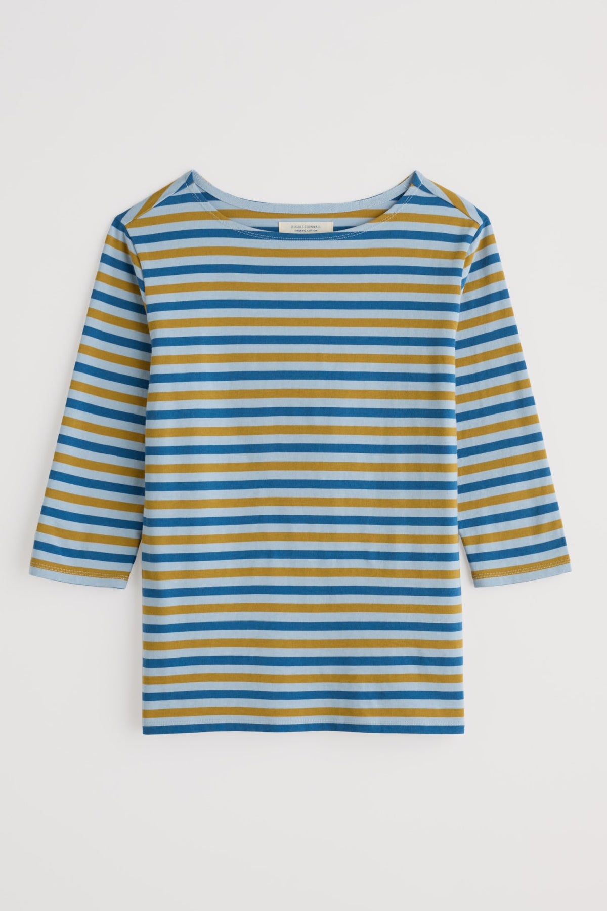 Seasalt Cornwall - ‘Sailor’ 3/4 Sleeve Top in GOTS-Certified Organic Cotton Jersey - Duet Mini Cornish Pear