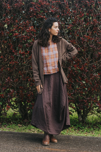 Montaigne - Lavigne - French Linen Asymmetrical Skirt - 104