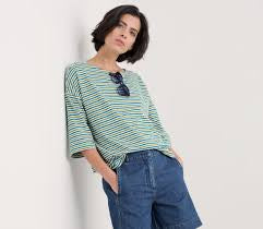 Seasalt Cornwall - ‘Tremayne Quay’ Jersey Top - Pellitras Dark citron