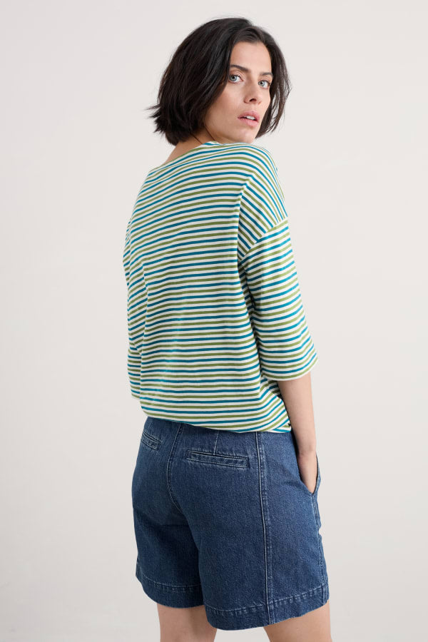Seasalt Cornwall - ‘Tremayne Quay’ Jersey Top - Pellitras Dark citron