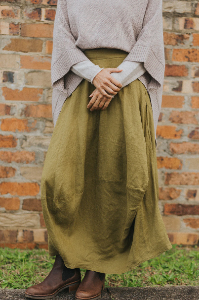 Montaigne - Lavigne - French Linen Asymmetrical Skirt - 104