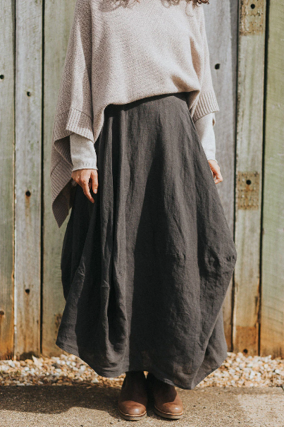 Montaigne - Lavigne - French Linen Asymmetrical Skirt - 104