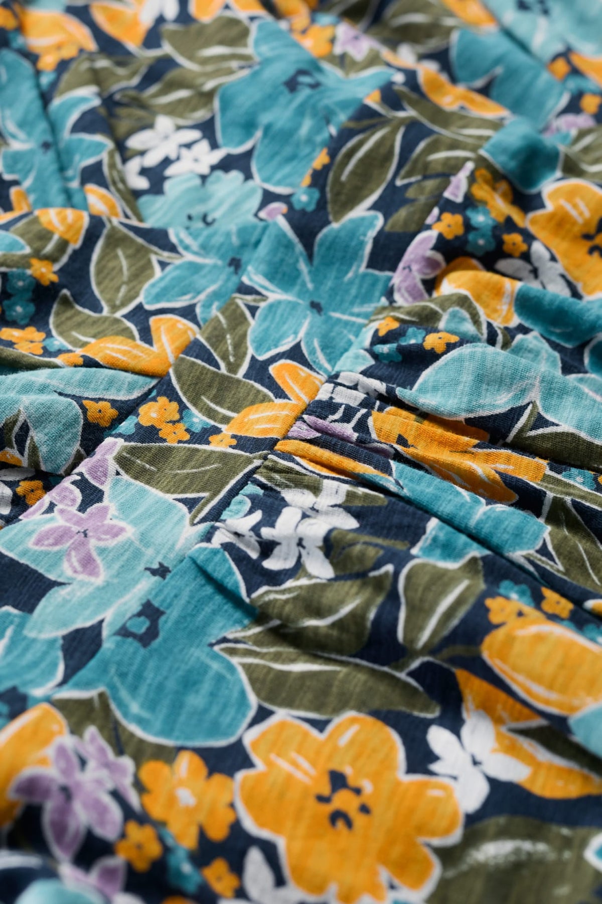 Seasalt Cornwall - ‘Chapelle’ Dress in GOTS Certified Organic Cotton Jersey - Citrus Floral Poseidon
