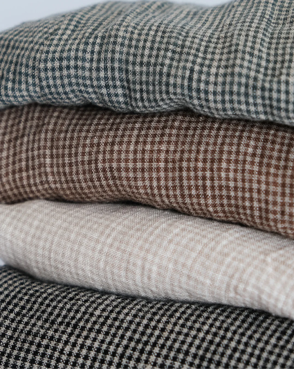 Montaigne - Eadie - Linen Pants in Fine - Houndstooth - 056