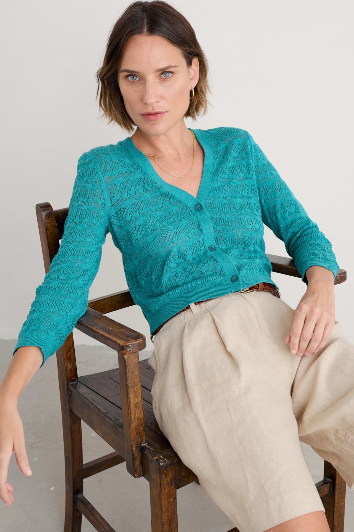 Seasalt Cornwall - ‘Sweet Day’ Cotton Cardigan - Azurite
