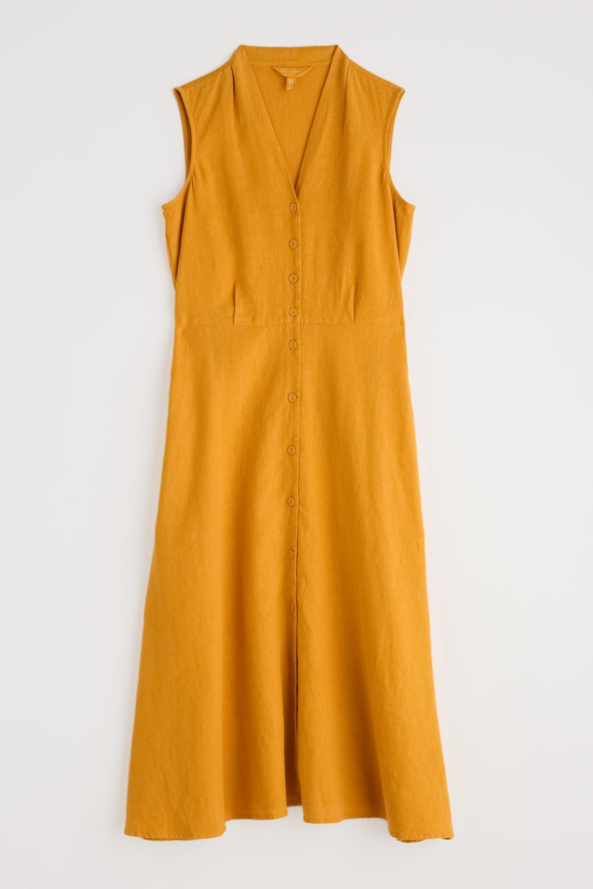 Seasalt Cornwall - ‘Carved’ Wood Linen Sleeveless Dress - Daylily