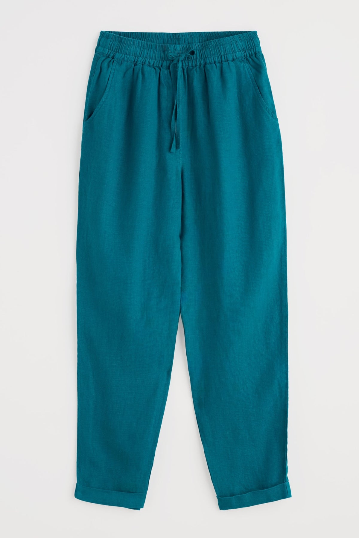 Seasalt Cornwall - ‘Dipping Sun’ Linen Trousers - Dark Drift