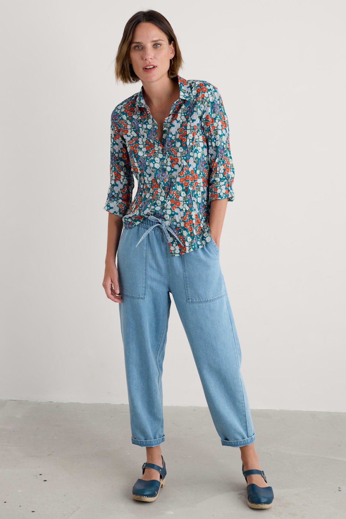 Seasalt Cornwall - ‘Larissa’ Shirt - Wild Hollyhock Dark Drift