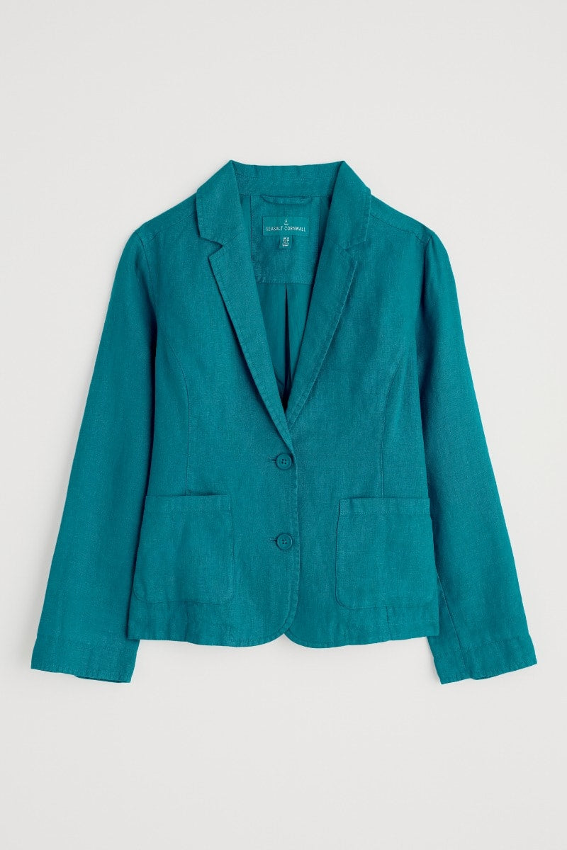 Seasalt Cornwall - ‘Blinker’ Linen Blazer - Dark Drift