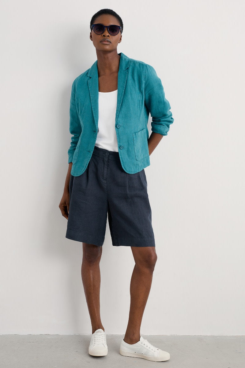 Seasalt Cornwall - ‘Blinker’ Linen Blazer - Dark Drift