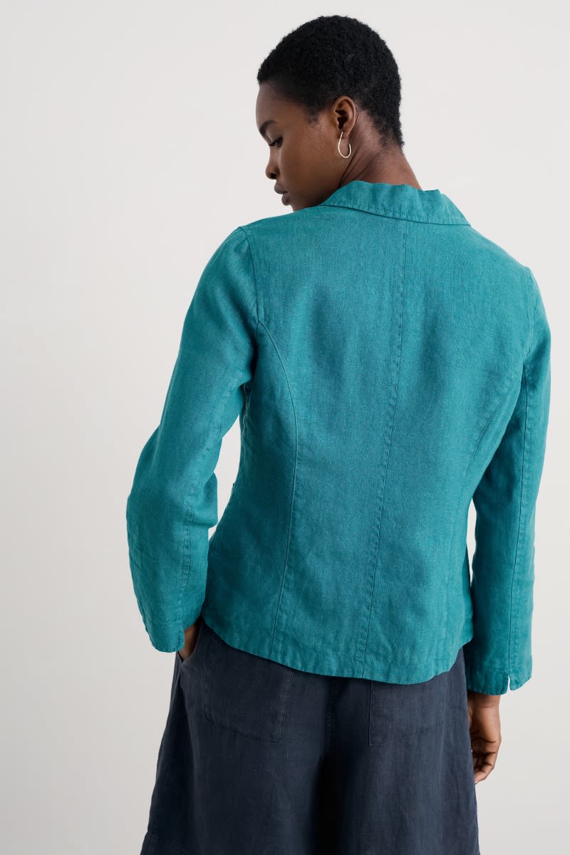 Seasalt Cornwall - ‘Blinker’ Linen Blazer - Dark Drift