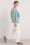 Seasalt Cornwall ‘Tide Flow’ Wide Leg Linen Trouser - Chalk