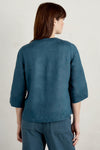 Seasalt Cornwall ‘Wild Fennel’ Button Through Linen  Top - Light Squid