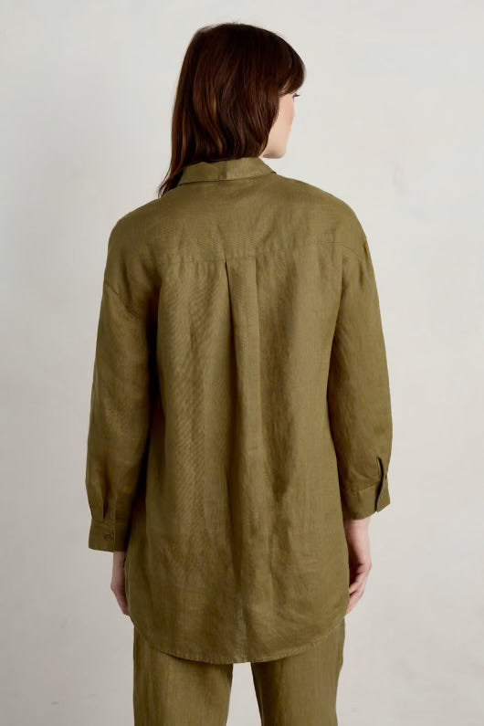 Seasalt Cornwall ‘Beach Roa Linen Shirt - Fern Moss