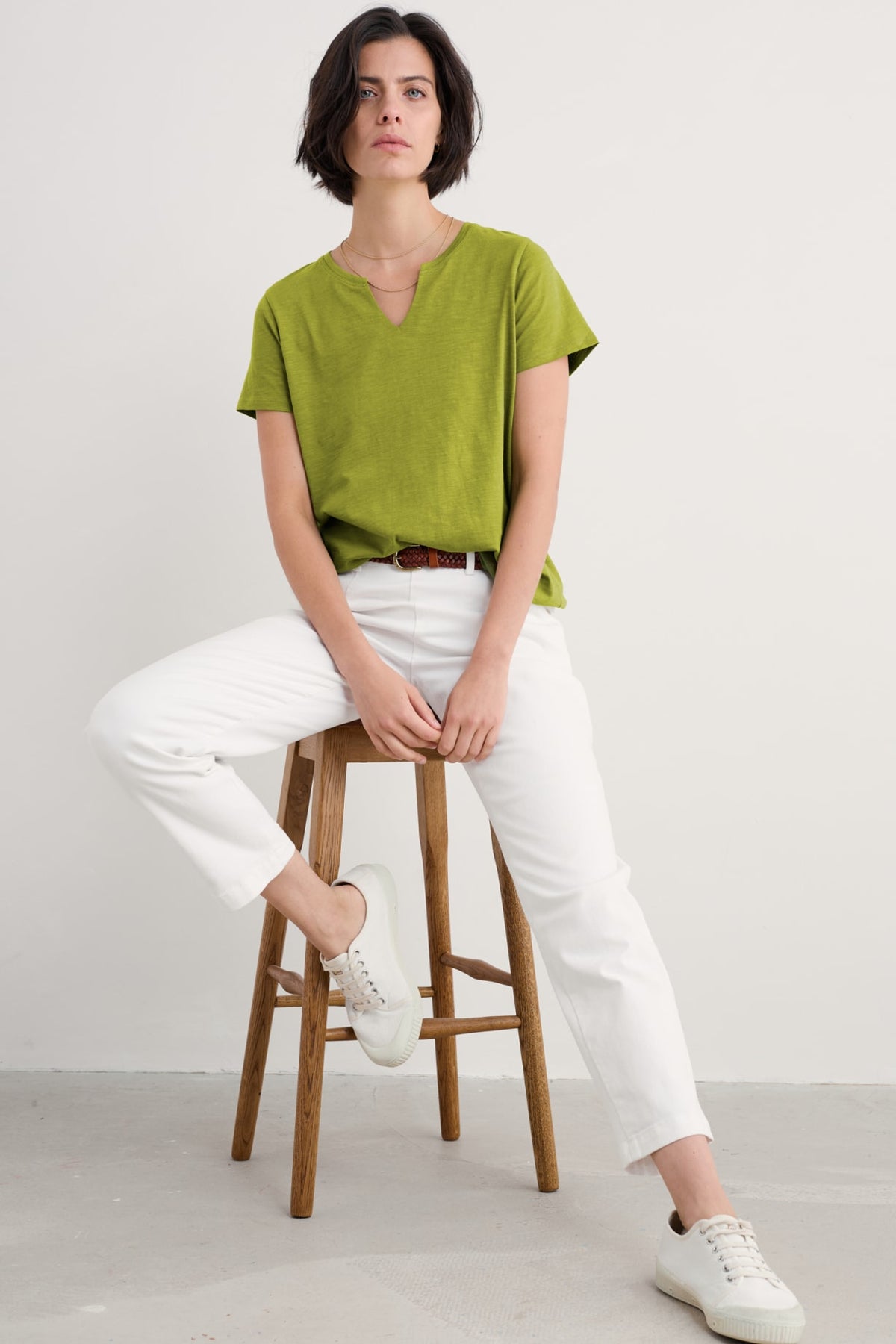Seasalt Cornwall - ‘Kellow’ T-Shirt in in GOTS-Certified Organic Cotton Jersey - Dark Citron