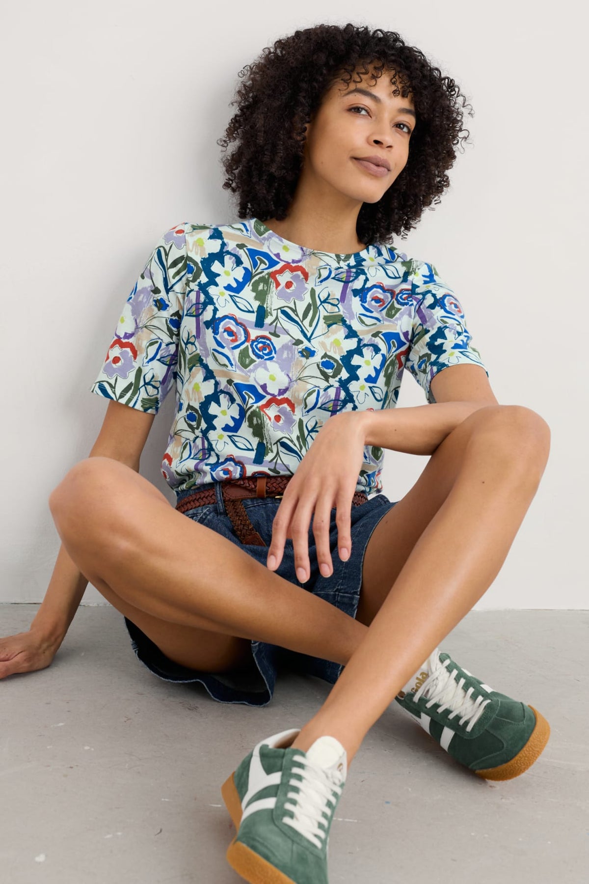 Seasalt Cornwall - ‘Poisson’ Printed T-Shirt in GOTS-Certified Organic Cotton Jersey - Studio Floral Chalk