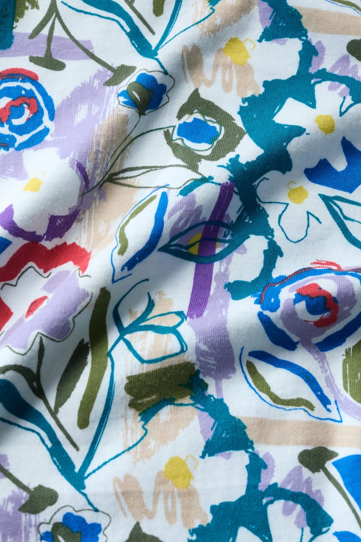 Seasalt Cornwall - ‘Poisson’ Printed T-Shirt in GOTS-Certified Organic Cotton Jersey - Studio Floral Chalk