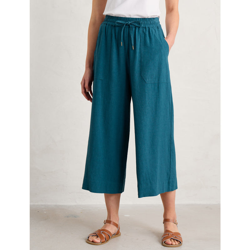 Seasalt Cornwall ‘Sea Heart’ Linen Culottes - Light Squid