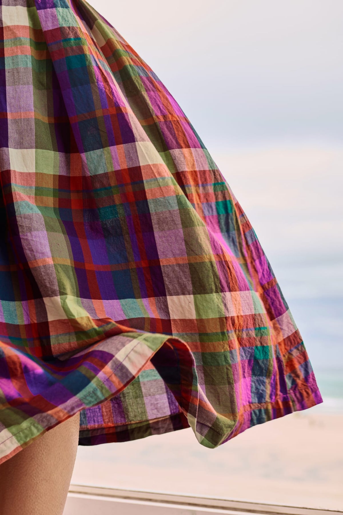 Seasalt Cornwall - ‘Jamboree’ Chambray Midi Skirt - Florabunda Multi Damson