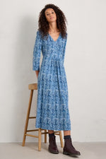 Seasalt Cornwall 3/4 ‘Carwynnen’ Three Quarter Sleeve  Dress - Wild Woodland Clear Sky