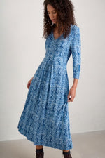 Seasalt Cornwall 3/4 ‘Carwynnen’ Three Quarter Sleeve  Dress - Wild Woodland Clear Sky